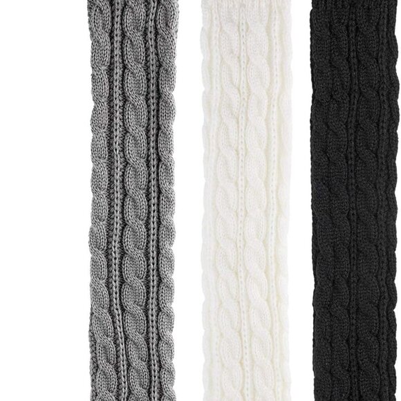 3 Pairs Women's Knit Arm Warmers Long Fingerless Gloves Wrist Warmer - Picture 5 of 7